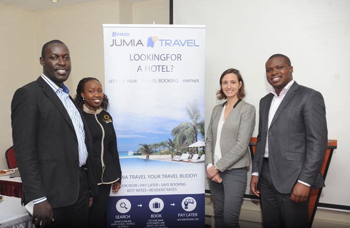 R-L Cyrus Onyiego, Estelle Verdier, Alfrida Boinett and Eugene Too.