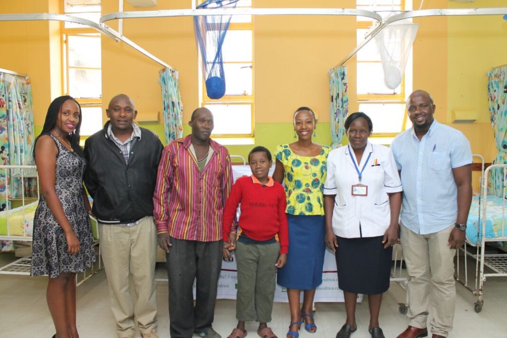 Extreme left Little's Head of Sales & Marketing Maureen Chege, Extreme right Ronald Mahondo Little's GM. Janet Kanini 3rd from right. Stephen is at the center with his father to his right.